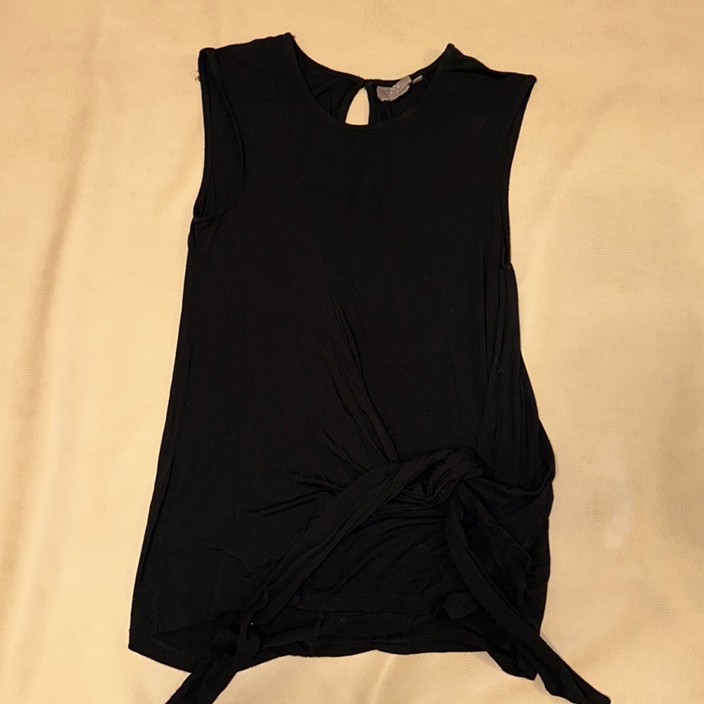 Anthropologie Black Jersey Tie Top size XS